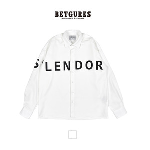 벳규어스 SPLENDOR 레터링 남녀공용 베이직 셔츠 (L 사이즈, 화이트)