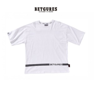 벳규어스 트로피컬 라인 남녀공용 반팔티셔츠 (S/M/L, 흰색)